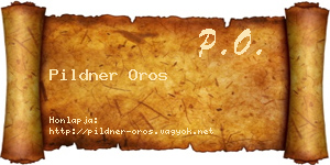 Pildner Oros névjegykártya